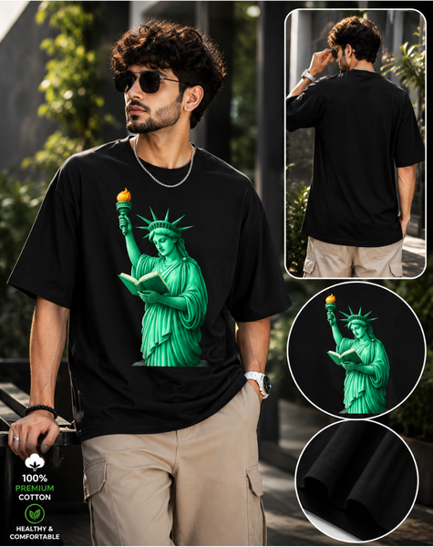 Men's Oversized statue of liberty T-Shirt