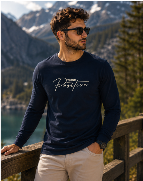 Men's Think Positive Full Sleeve T-Shirt