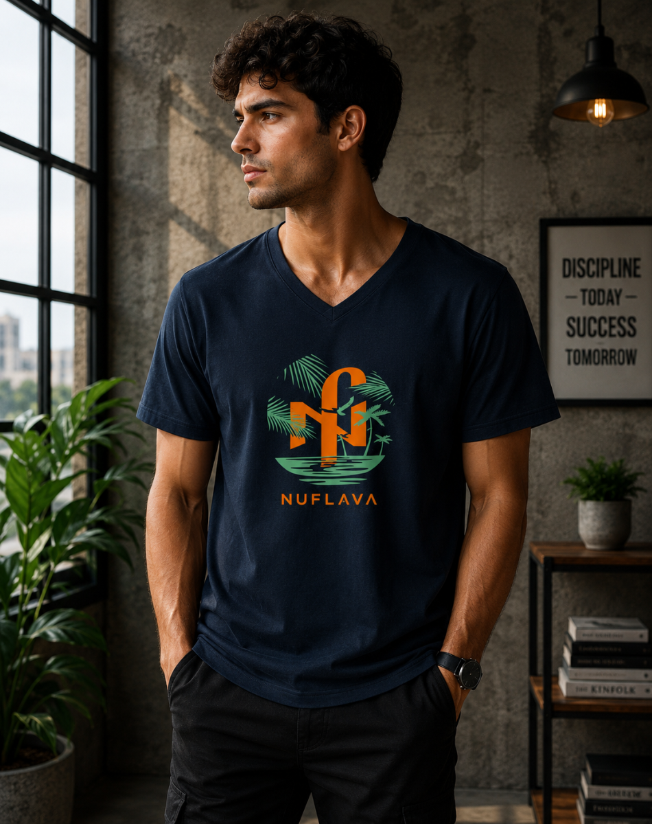 Men Nuflava V Neck T-Shirt