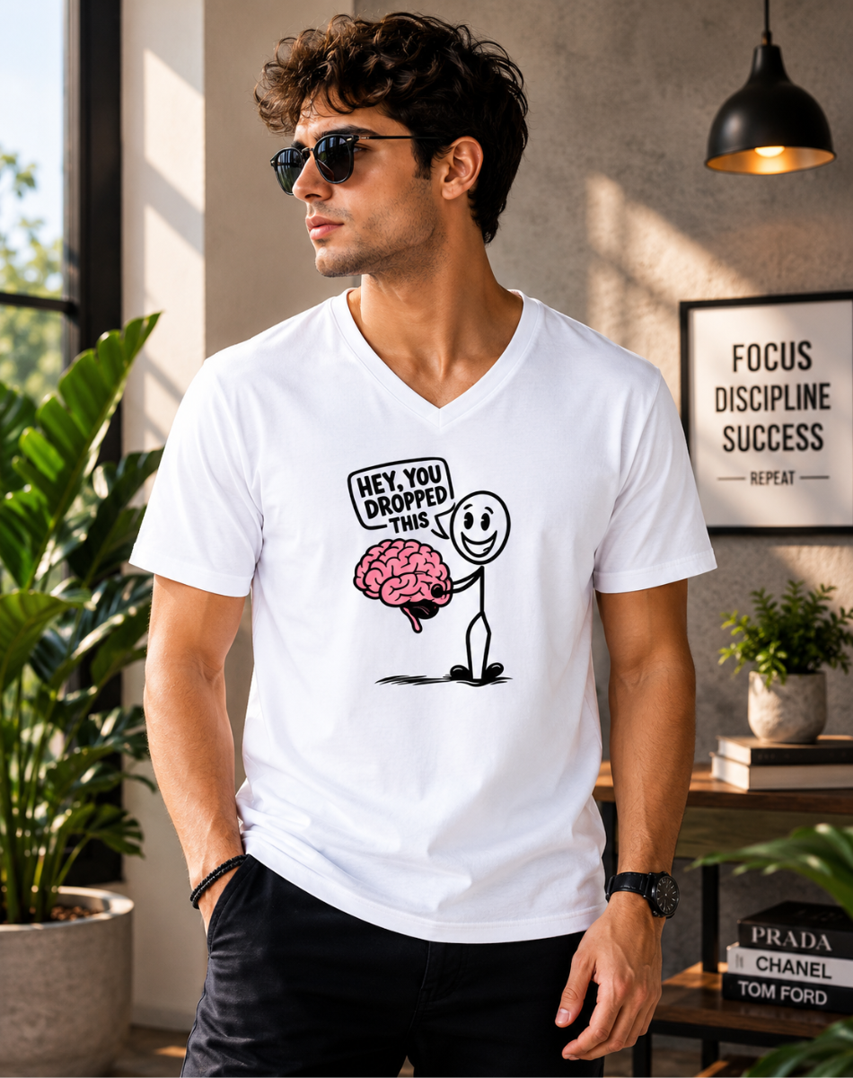 Men Hey You Drop THis V Neck T-Shirt
