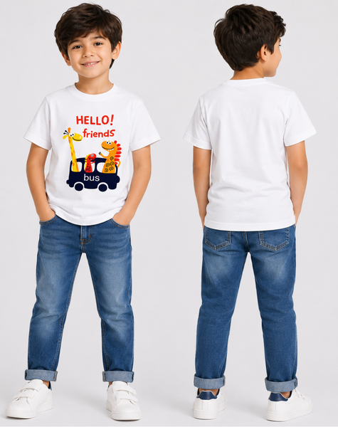 Boy's hello friends bus T-Shirt