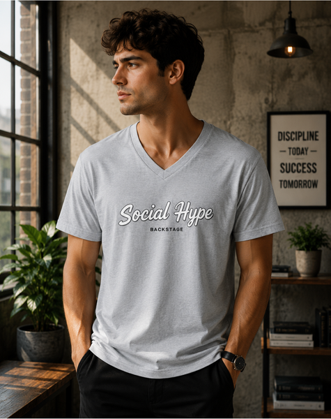 Men Social Hype V Neck T-Shirt