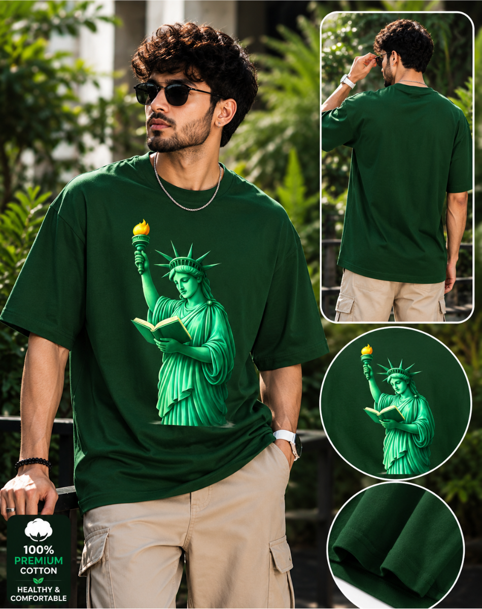 Men's Oversized statue of liberty T-Shirt