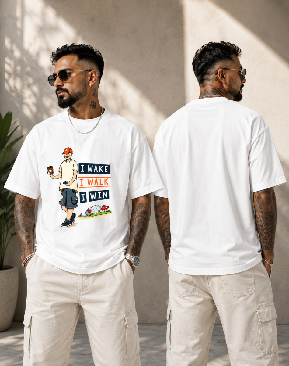 Men  i wake i walk i win Oversized T-Shirt