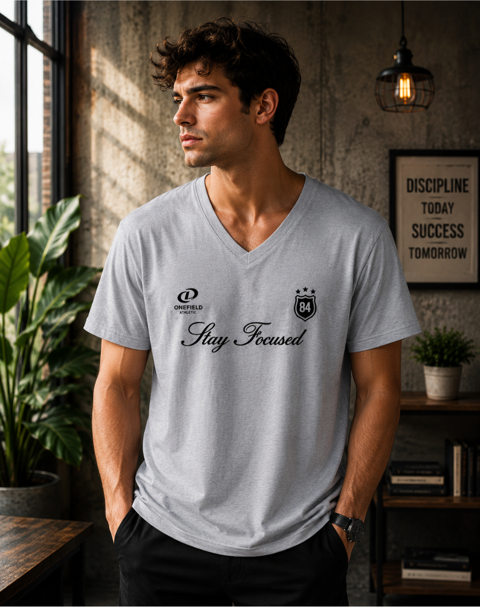 Men Stay Focused V Neck T-Shirt