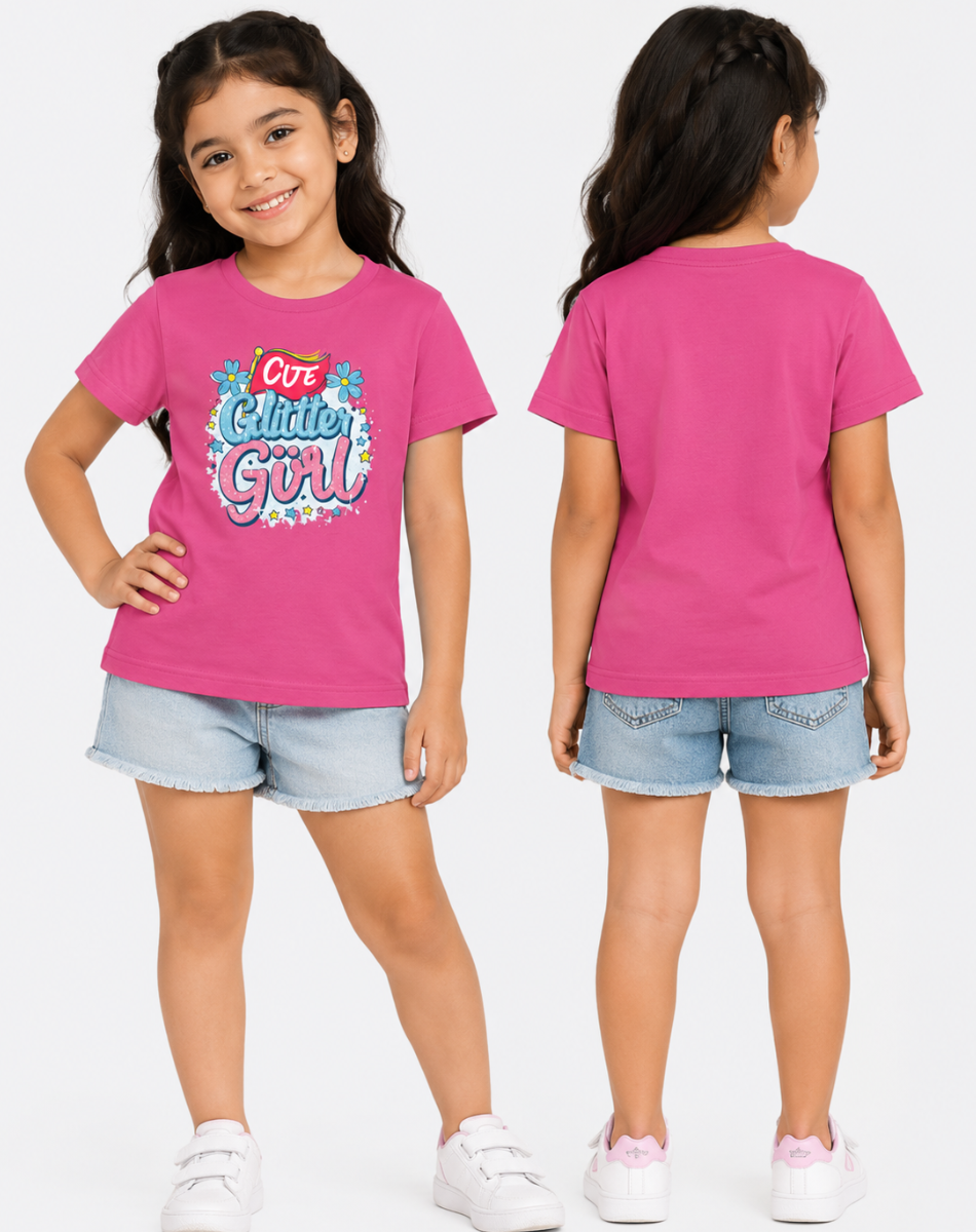 Girl's Cute Glitter Girl T-Shirt