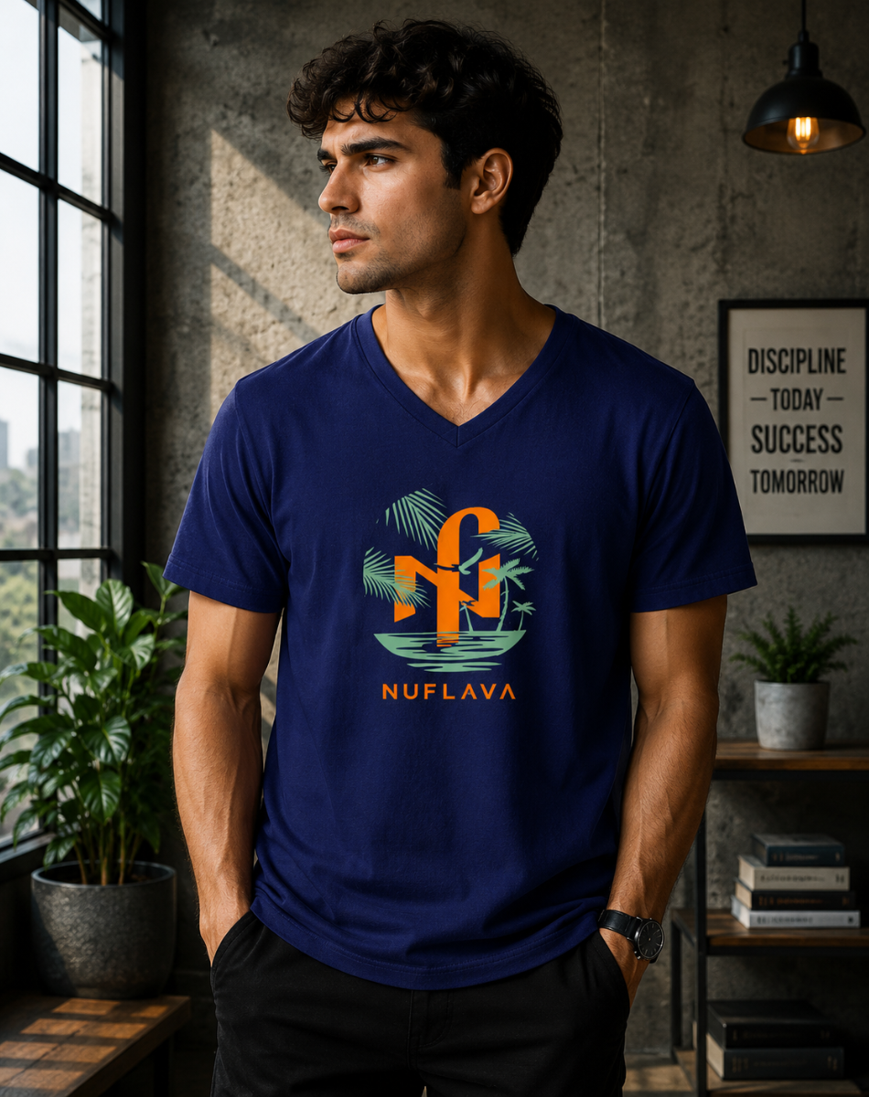 Men Nuflava V Neck T-Shirt