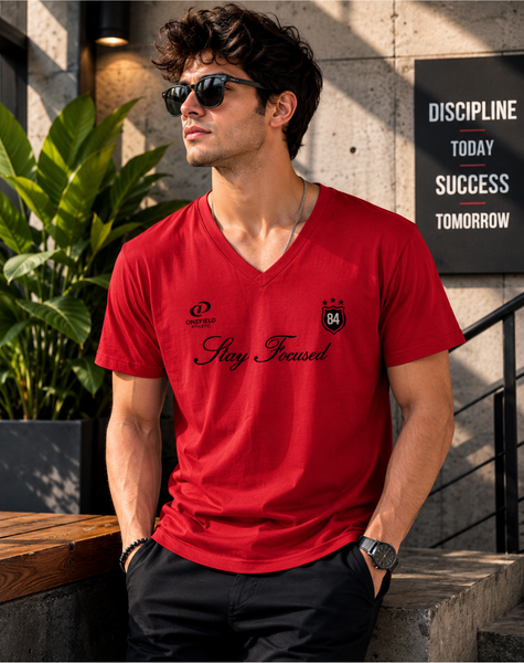 Men Stay Focused V Neck T-Shirt