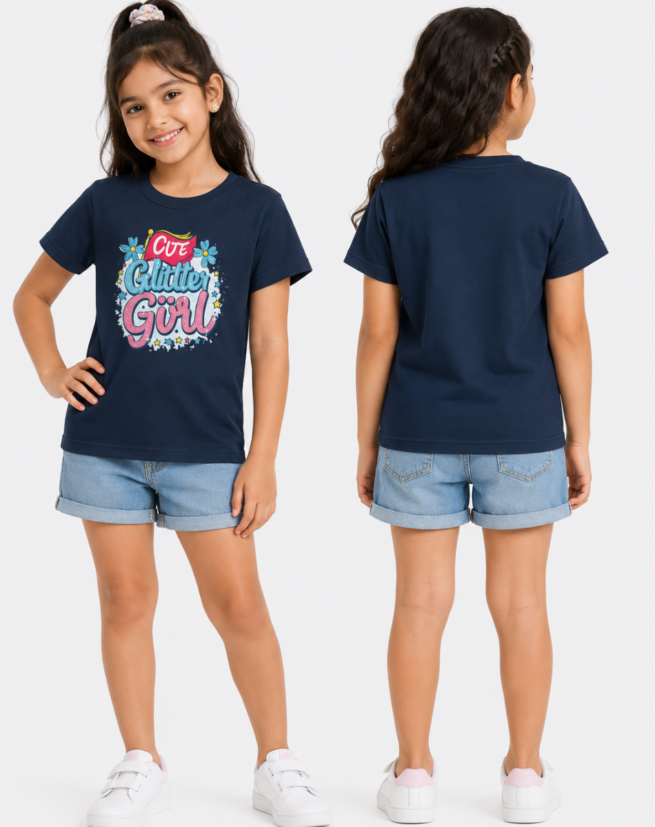 Girl's Cute Glitter Girl T-Shirt