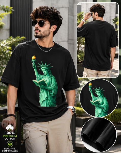 Men's Oversized statue of liberty T-Shirt