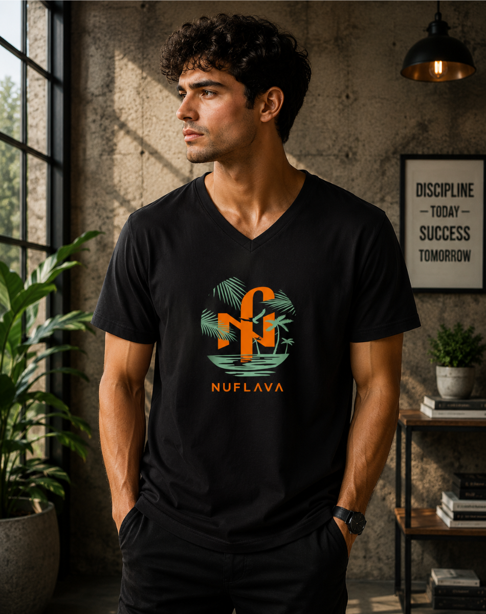 Men Nuflava V Neck T-Shirt