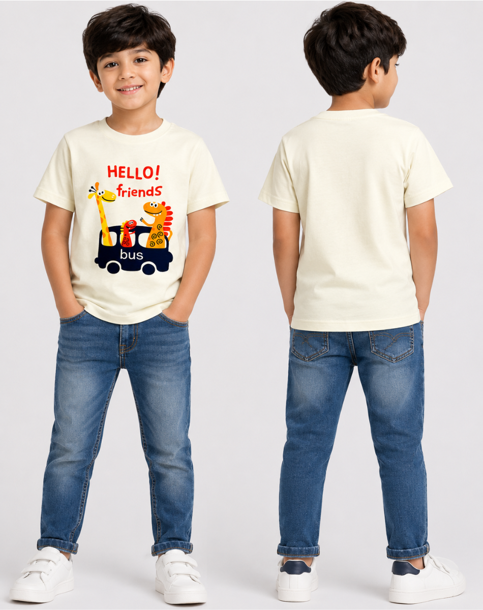 Boy's hello friends bus T-Shirt