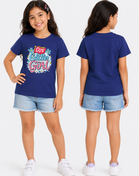 Girl's Cute Glitter Girl T-Shirt