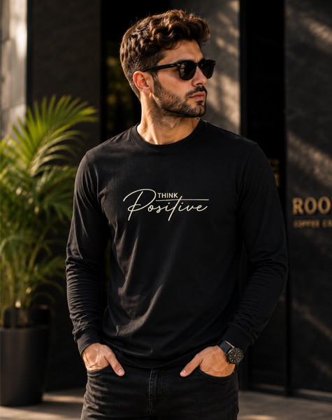 Men's Think Positive Full Sleeve T-Shirt