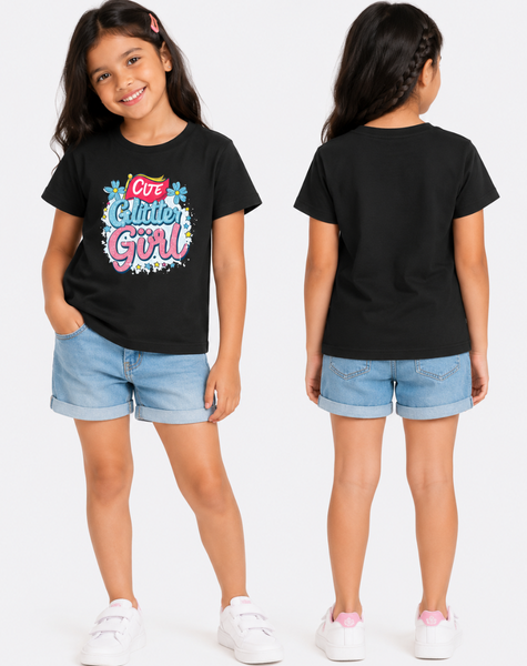 Girl's Cute Glitter Girl T-Shirt